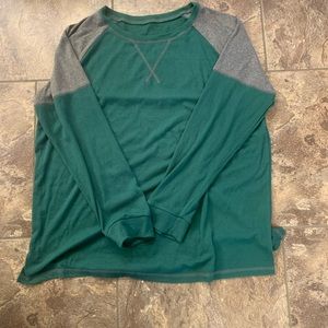 Green with grey deatail long sleeve shirt size xxl